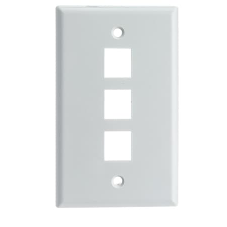 Cb Distributing 3 Slot Keystone Wall Plate, White ST3002110